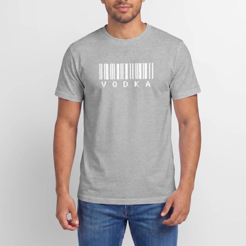 Typographie du code-barres de la vodka T-shirt unisexe décontracté en coton Supima – de SPREAD