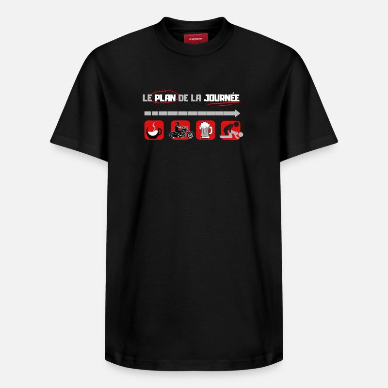Plan du jour - T-shirt unisexe décontracté en coton Supima – de SPREAD - noir