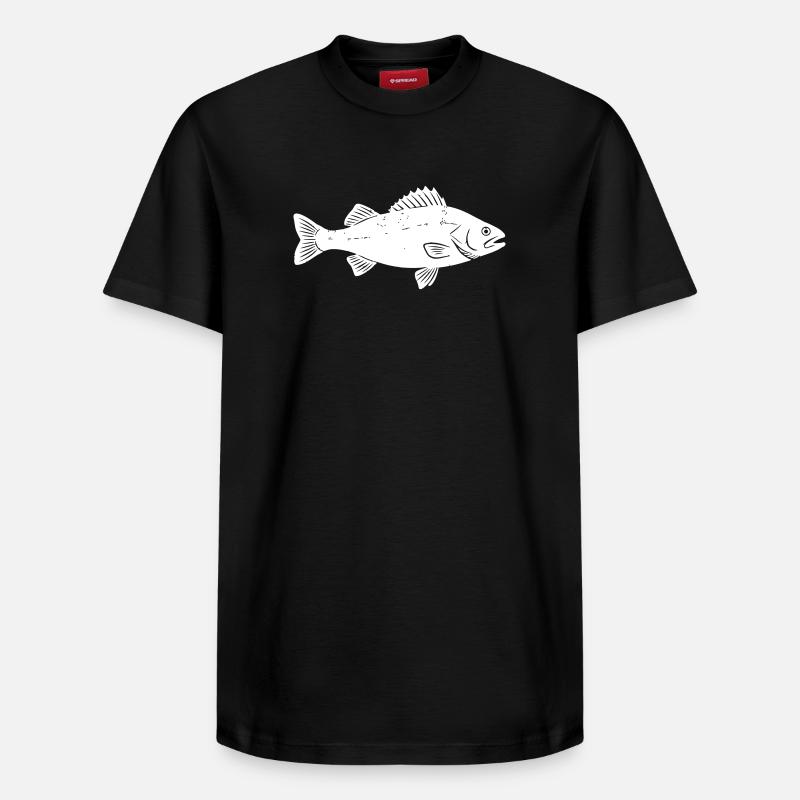Vecteur pêcheur perche perch - T-shirt unisexe décontracté en coton Supima – de SPREAD - noir