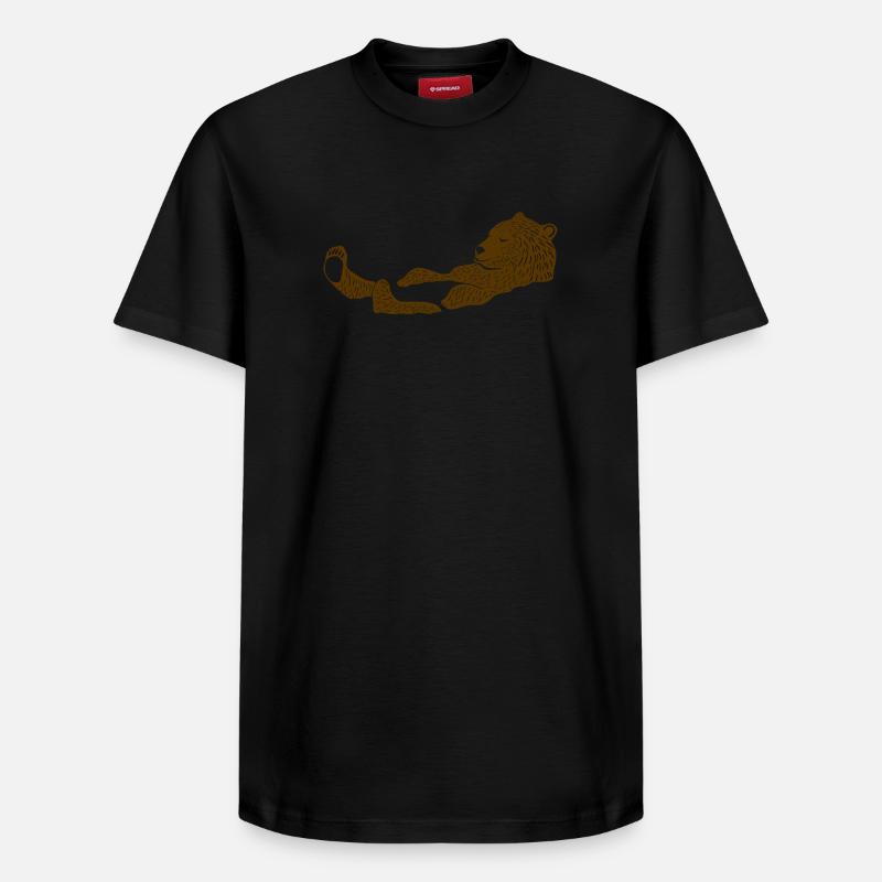 Lion Relaxation Silhouette Design - T-shirt unisexe décontracté en coton Supima – de SPREAD - noir