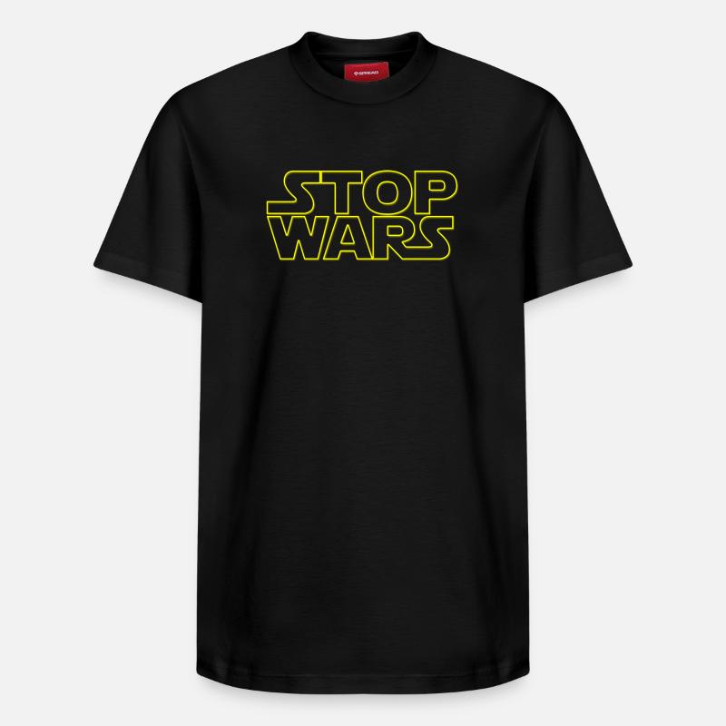 Stop Wars Paix sur Terre - T-shirt unisexe décontracté en coton Supima – de SPREAD - noir