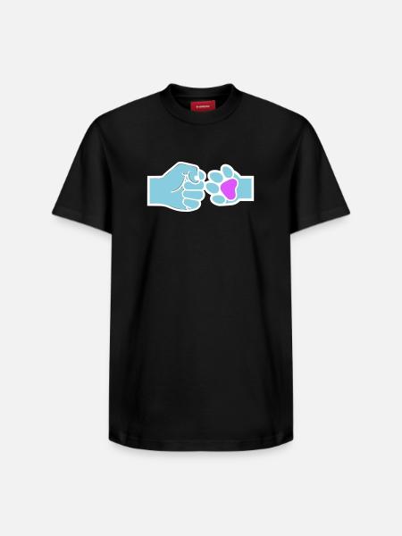 Faust Pfote Check Mensch Tier Team - Relaxed Unisex Supima Cotton T-Shirt – von SPREAD - Schwarz