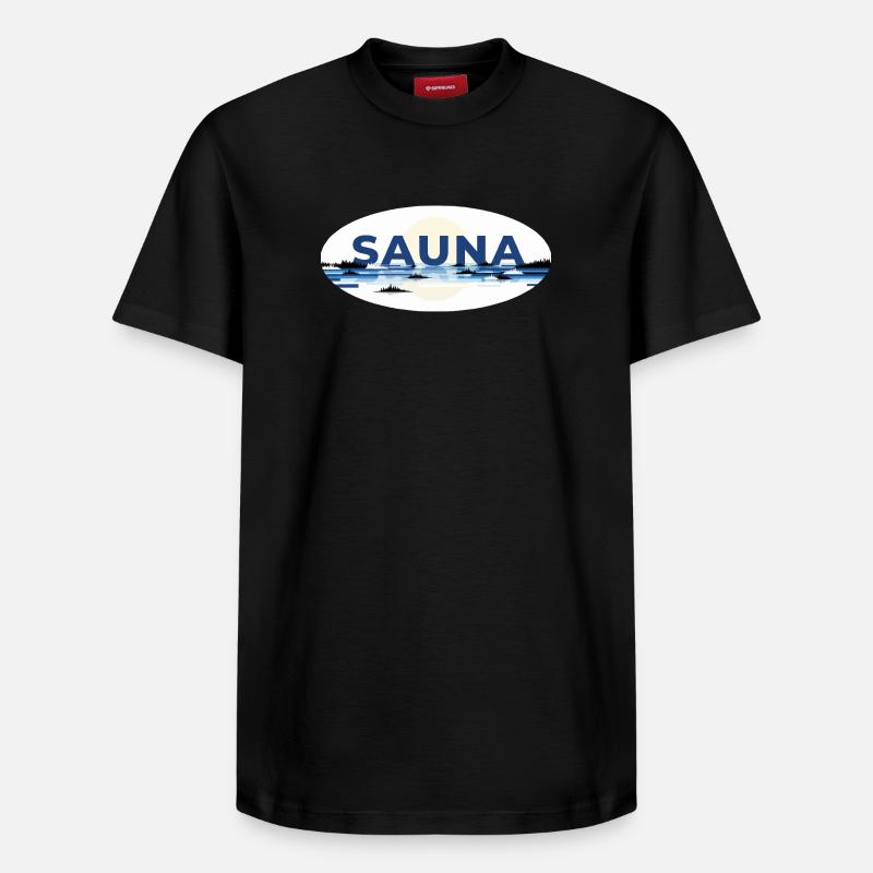 Sauna Finlande - T-shirt unisexe décontracté en coton Supima – de SPREAD - noir