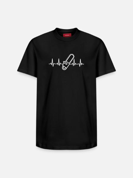 Bûcheron Heartbeat Tronçonneuse Bois - T-shirt unisexe décontracté en coton Supima – de SPREAD - noir