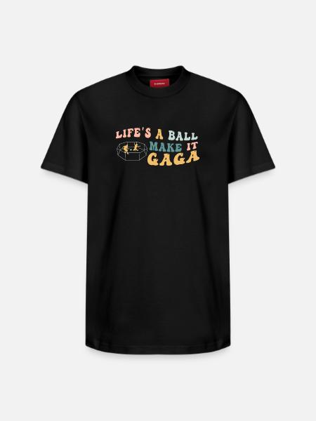 Life's A Ball Make It Gaga - Relaxed Unisex Supima Cotton T-Shirt – by SPREAD - black