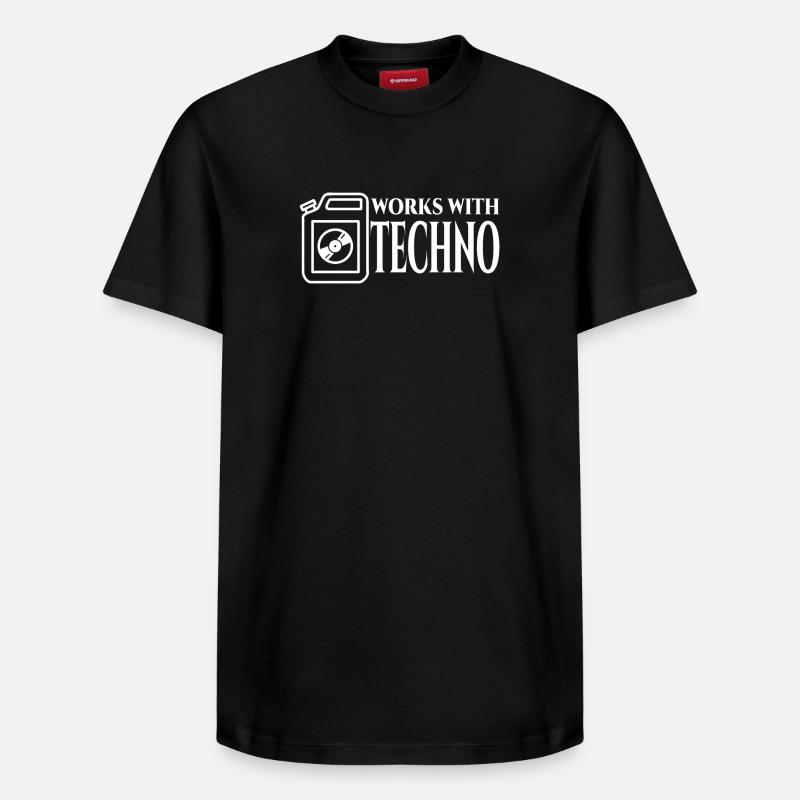 Techno - Relaxed Unisex Supima Cotton T-Shirt – von SPREAD - Schwarz