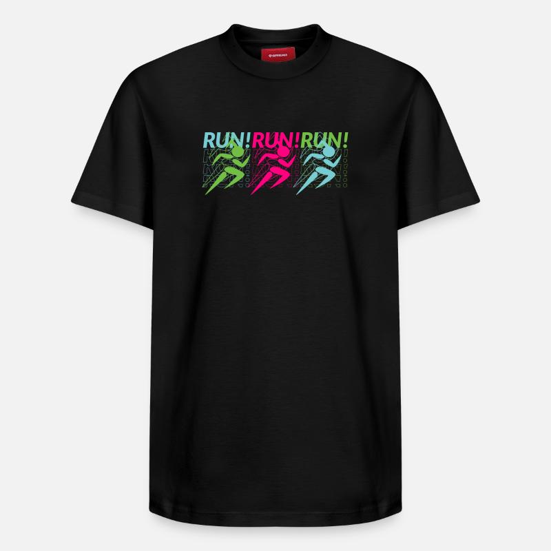Jogging, Courir, Athlètes - T-shirt unisexe décontracté en coton Supima – de SPREAD - noir