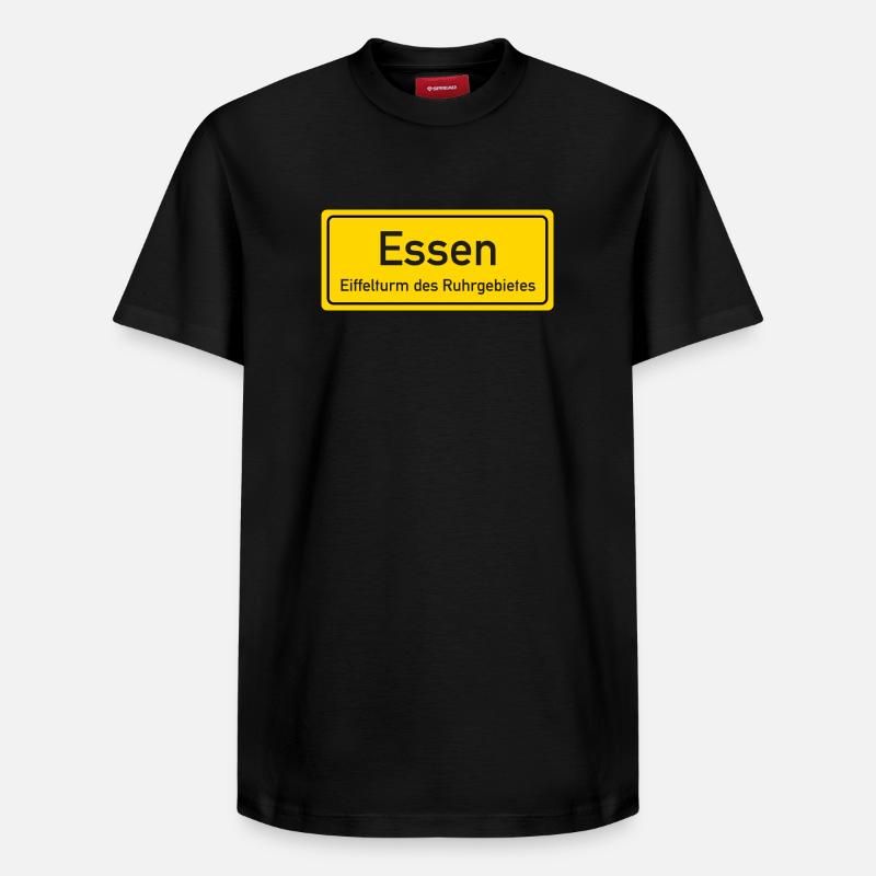 Nom de lieu d’Essen allemagne - T-shirt unisexe décontracté en coton Supima – de SPREAD - noir