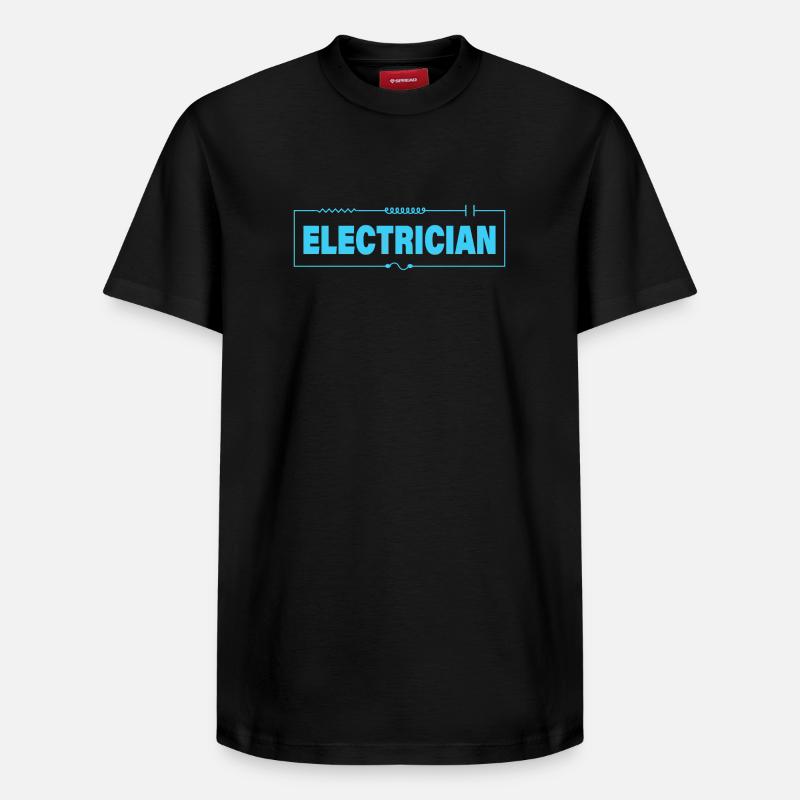 ÉLECTRICIEN - T-shirt unisexe décontracté en coton Supima – de SPREAD - noir