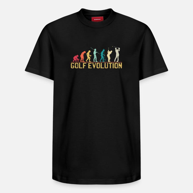 Golf Evolution Silhouette Design - Relaxed Unisex Supima Cotton T-Shirt – von SPREAD - Schwarz