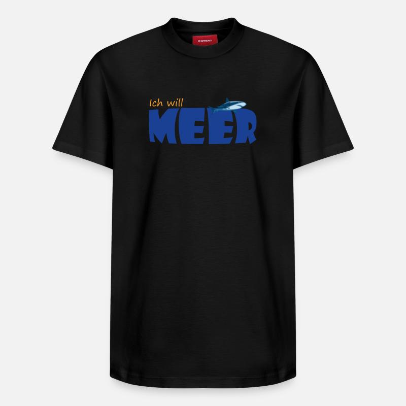 ICH WILL MEER - Relaxed Unisex Supima Cotton T-Shirt – von SPREAD - Schwarz