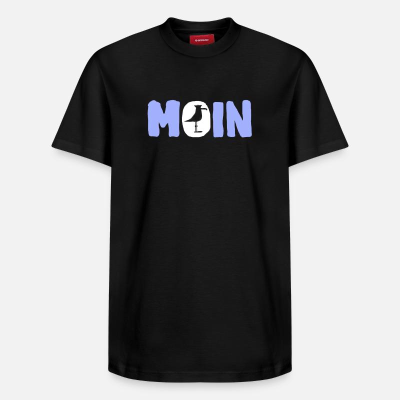 Moin mit die Möwe - Relaxed Unisex Supima Cotton T-Shirt – von SPREAD - Schwarz