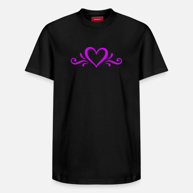 Icône de cœur - T-shirt unisexe décontracté en coton Supima – de SPREAD - noir