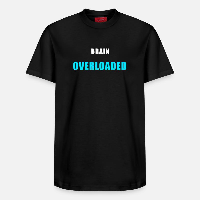 Brain Overloaded – Lustiges Overthinking Shirt - Relaxed Unisex Supima Cotton T-Shirt – von SPREAD - Schwarz