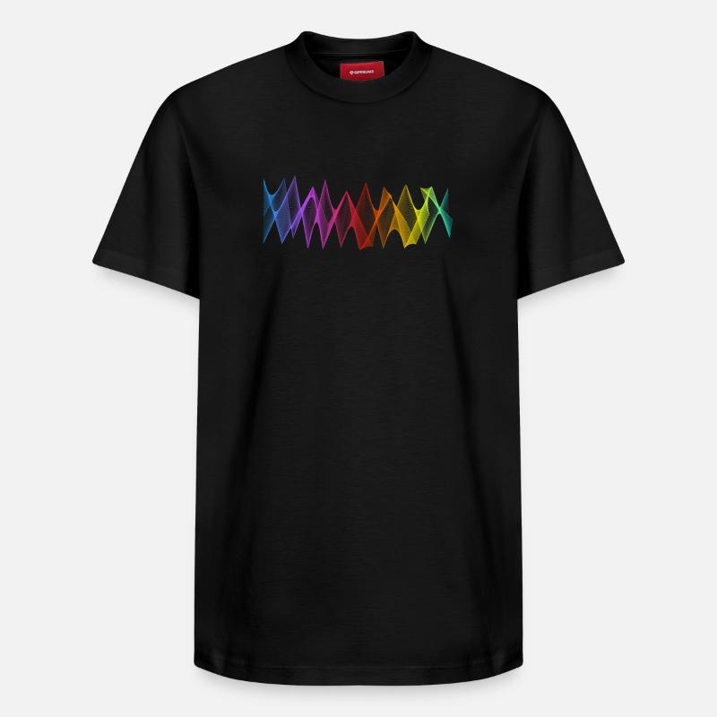 Lignes abstraites Design 04 - T-shirt unisexe décontracté en coton Supima – de SPREAD - noir