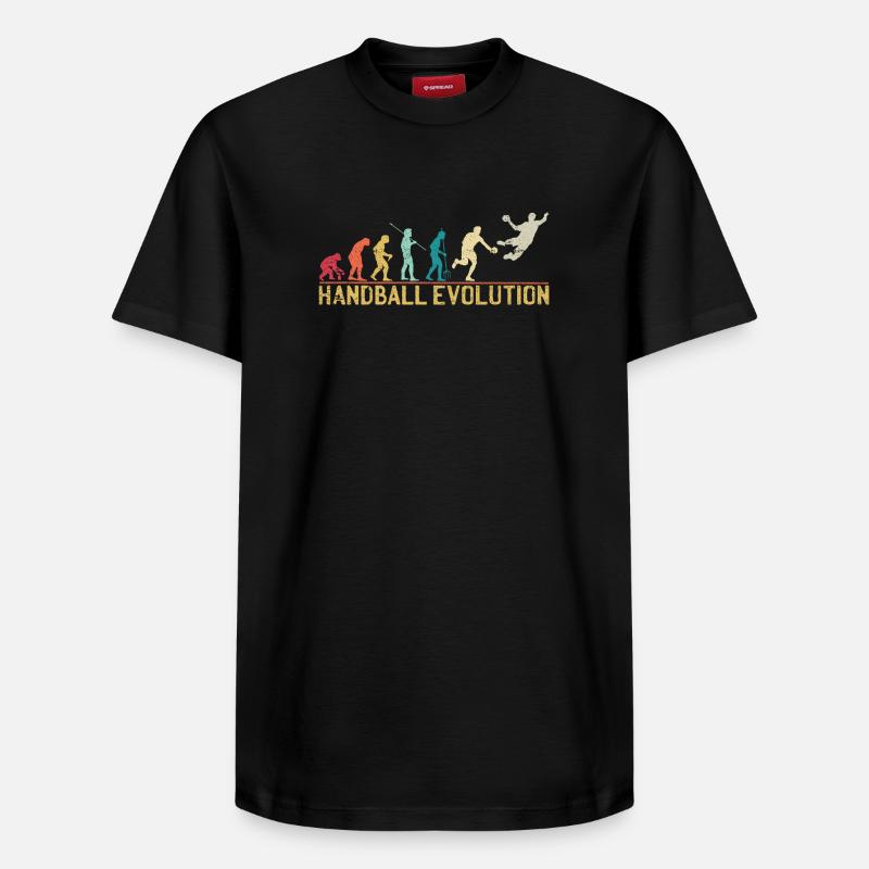 Handball Evolution Progression Design - Relaxed Unisex Supima Cotton T-Shirt – by SPREAD - black