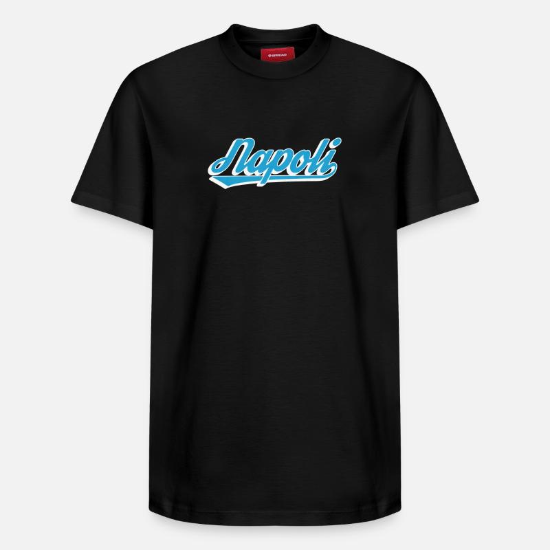 Napoli Retro Script Blau - Relaxed Unisex Supima Cotton T-Shirt – von SPREAD - Schwarz