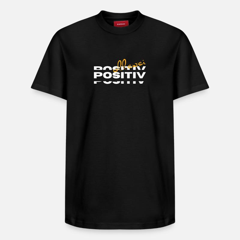 Ollewei positif - toujours positif - T-shirt unisexe décontracté en coton Supima – de SPREAD - noir