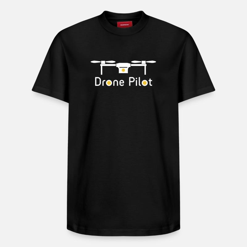 Drone Pilot - T-shirt unisexe décontracté en coton Supima – de SPREAD - noir
