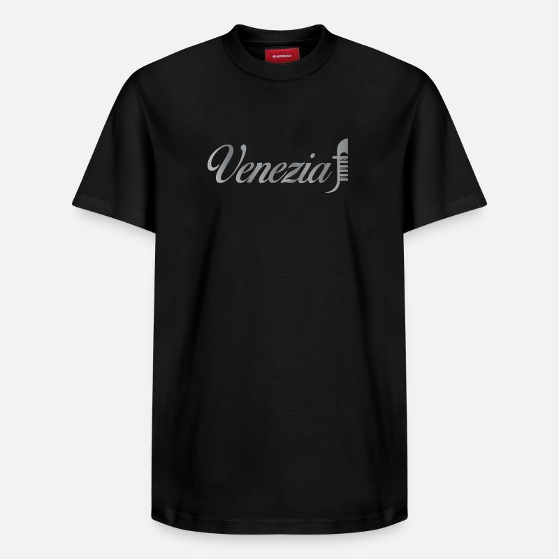 Venezia Script Métallique - T-shirt unisexe décontracté en coton Supima – de SPREAD - noir