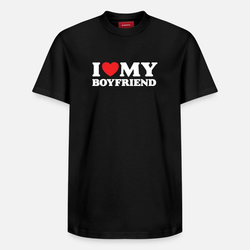 J’aime mon petit ami - T-shirt unisexe décontracté en coton Supima – de SPREAD - noir