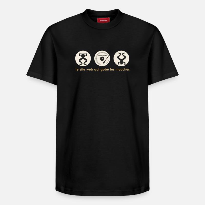 Grenouille DJ Cercle Badge - T-shirt unisexe décontracté en coton Supima – de SPREAD - noir
