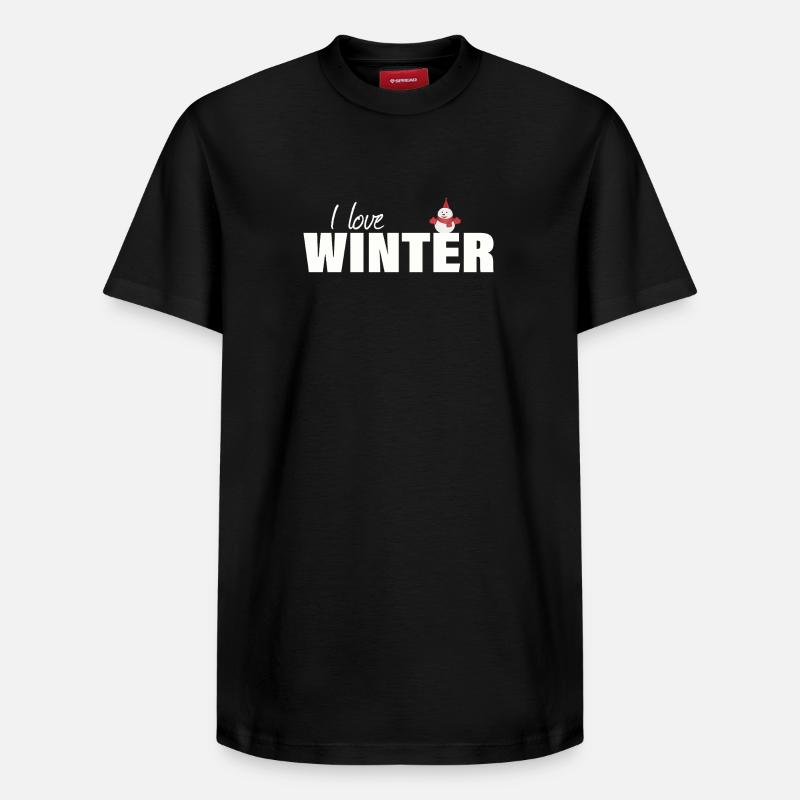 J’adore l’hiver - T-shirt unisexe décontracté en coton Supima – de SPREAD - noir