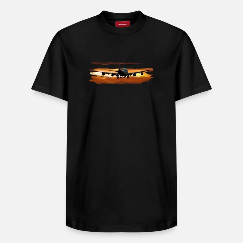 Avion de ligne - T-shirt unisexe décontracté en coton Supima – de SPREAD - noir