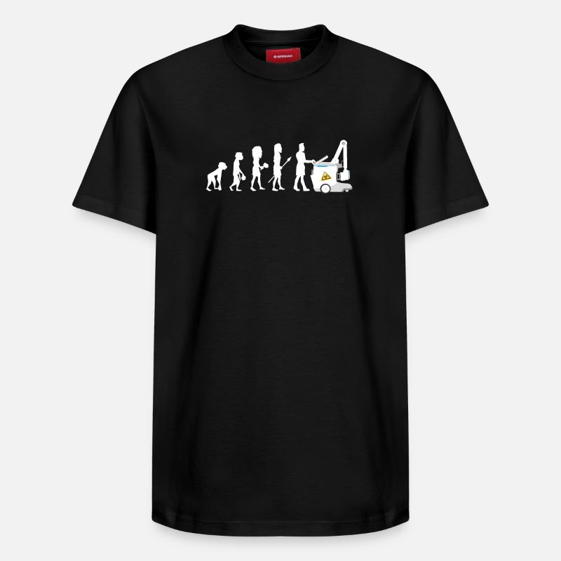 Humor Evolution Manip Mobilfunk Radiologie - Relaxed Unisex Supima Cotton T-Shirt – von SPREAD - Schwarz