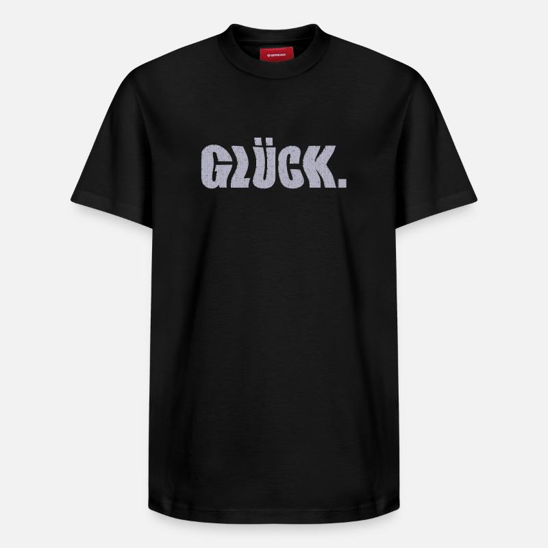 glück - Relaxed Unisex Supima Cotton T-Shirt – von SPREAD - Schwarz
