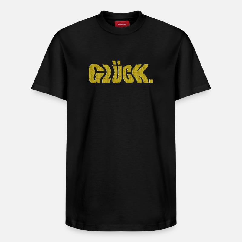 glück - Relaxed Unisex Supima Cotton T-Shirt – von SPREAD - Schwarz