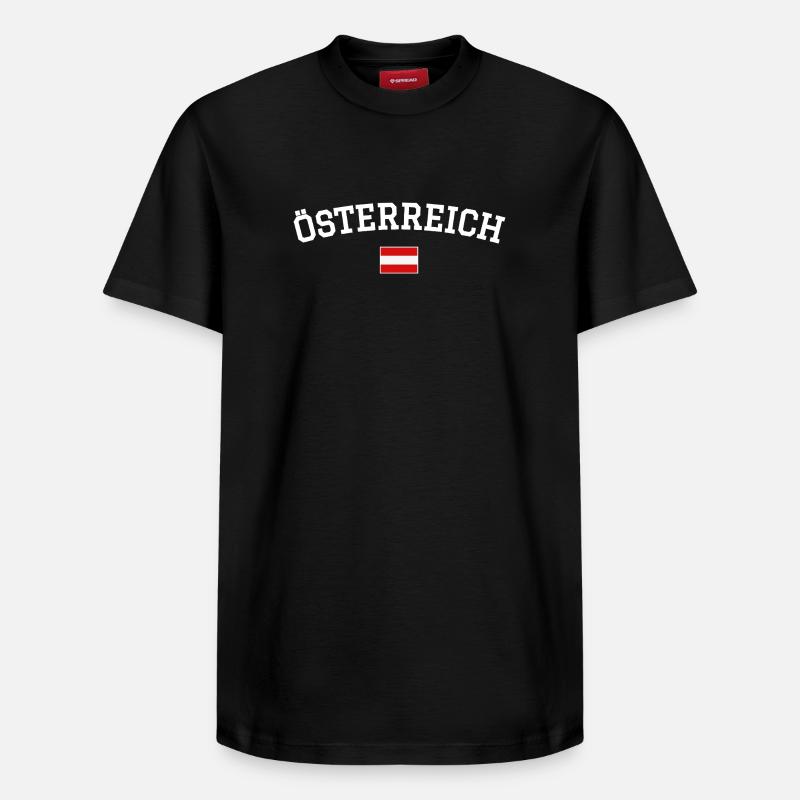 Drapeau autrichien Design blanc - T-shirt unisexe décontracté en coton Supima – de SPREAD - noir