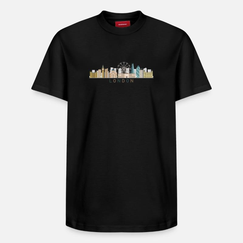 Skyline de Londres - T-shirt unisexe décontracté en coton Supima – de SPREAD - noir