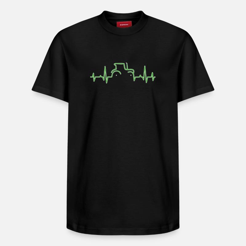CARDIOGRAMME TRACTEUR Vert - T-shirt unisexe décontracté en coton Supima – de SPREAD - noir