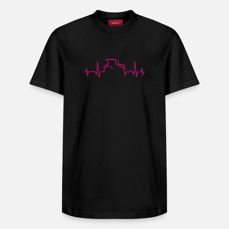 KARDIOGRAMM TRAKTOR Magenta - Relaxed Unisex Supima Cotton T-Shirt – von SPREAD - Schwarz