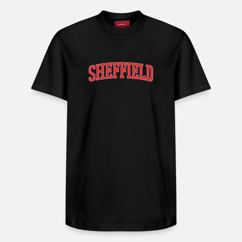 Lettrage rétro Varsity de Sheffield - T-shirt unisexe décontracté en coton Supima – de SPREAD - noir