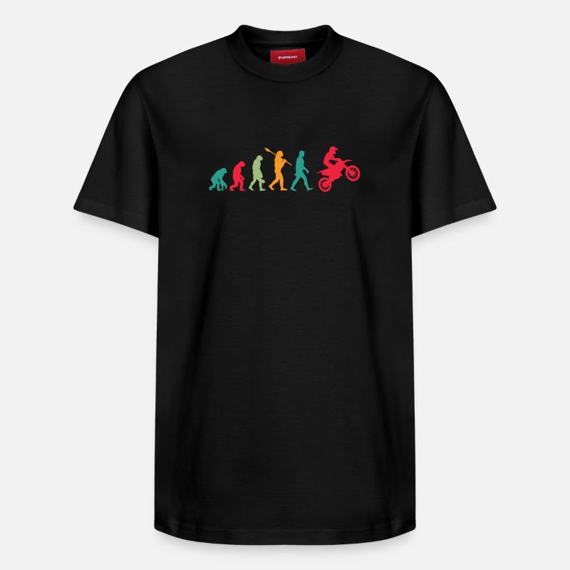 Motorrad Cross Evolution - Relaxed Unisex Supima Cotton T-Shirt – von SPREAD - Schwarz