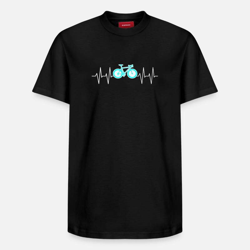 Cyclisme Heartbeat - T-shirt unisexe décontracté en coton Supima – de SPREAD - noir