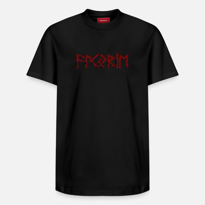 Lettres Valkyrie runes rouges - T-shirt unisexe décontracté en coton Supima – de SPREAD - noir