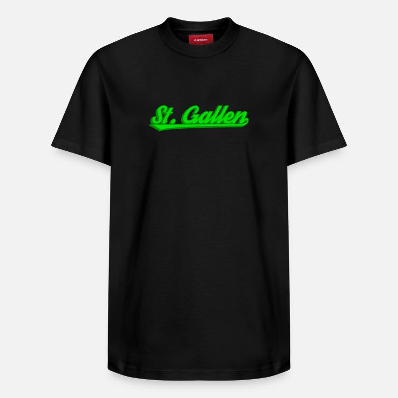 Lettrage néon de StGallen - T-shirt unisexe décontracté en coton Supima – de SPREAD - noir