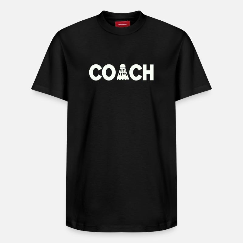 Entraîneur de badminton - T-shirt unisexe décontracté en coton Supima – de SPREAD - noir