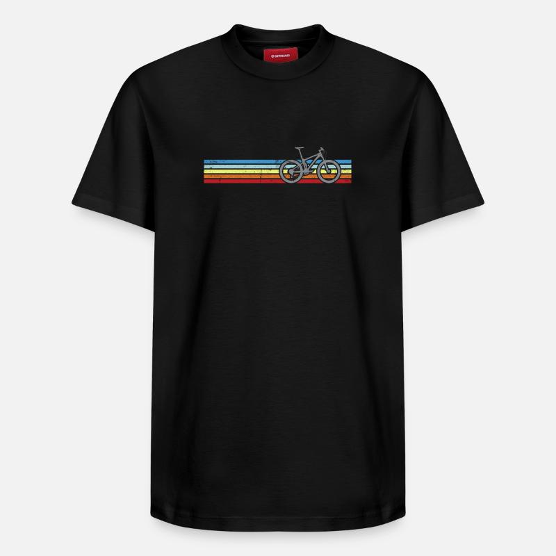 Bicyclette Rainbow Stripes - T-shirt unisexe décontracté en coton Supima – de SPREAD - noir