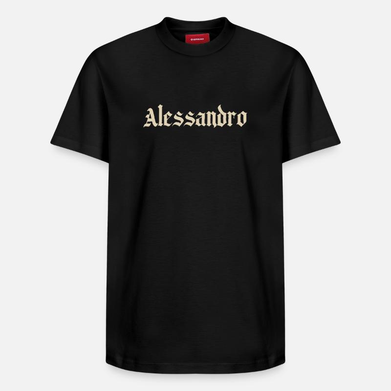 Alessandro Gothic Script - Relaxed Unisex Supima Cotton T-Shirt – von SPREAD - Schwarz