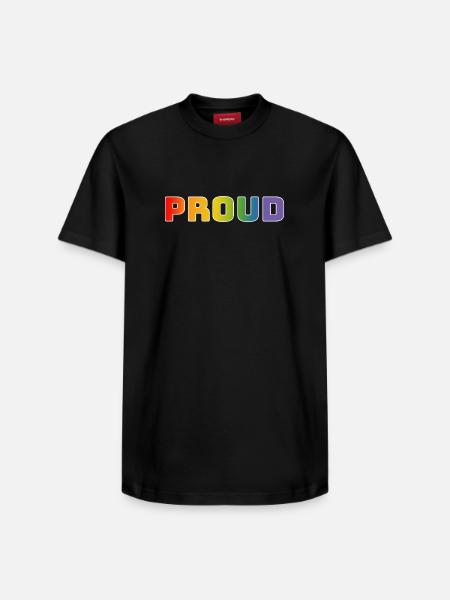 Rainbow proud white - Relaxed Unisex Supima Cotton T-Shirt – by SPREAD - black
