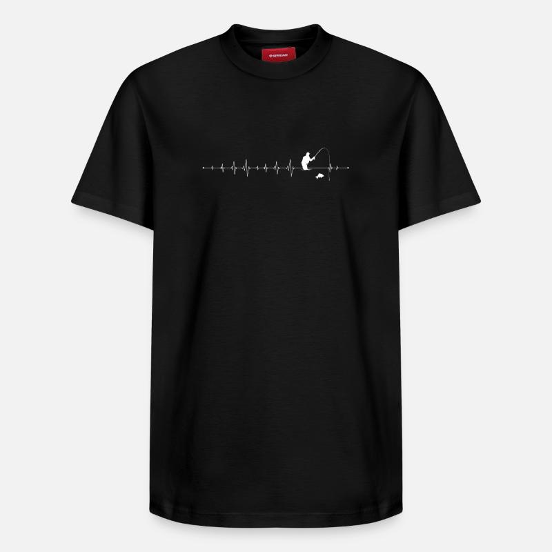 Silhouette de pêche à impulsions - T-shirt unisexe décontracté en coton Supima – de SPREAD - noir