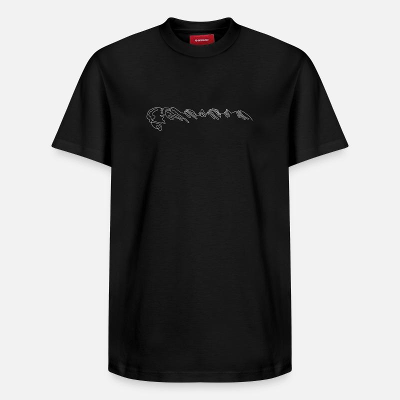 V75504-Churfirsten3D-gross_Weiss - T-shirt unisexe décontracté en coton Supima – de SPREAD - noir