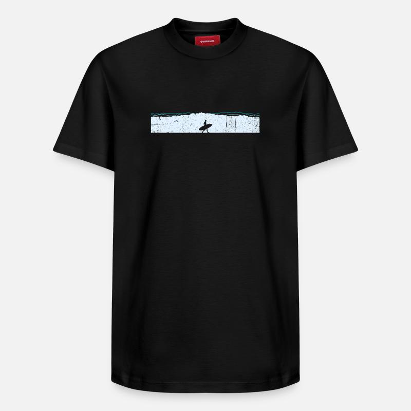 Grosse vague - T-shirt unisexe décontracté en coton Supima – de SPREAD - noir