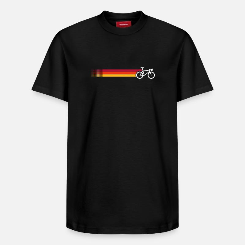 Silhouette vélo Sunset Stripes - T-shirt unisexe décontracté en coton Supima – de SPREAD - noir