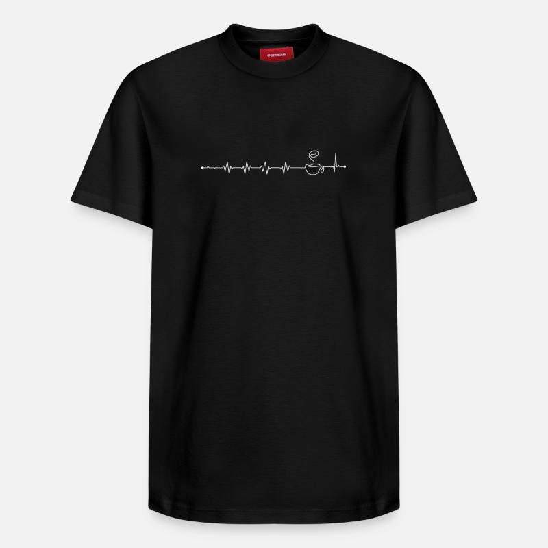 Battement de cœur de café - T-shirt unisexe décontracté en coton Supima – de SPREAD - noir