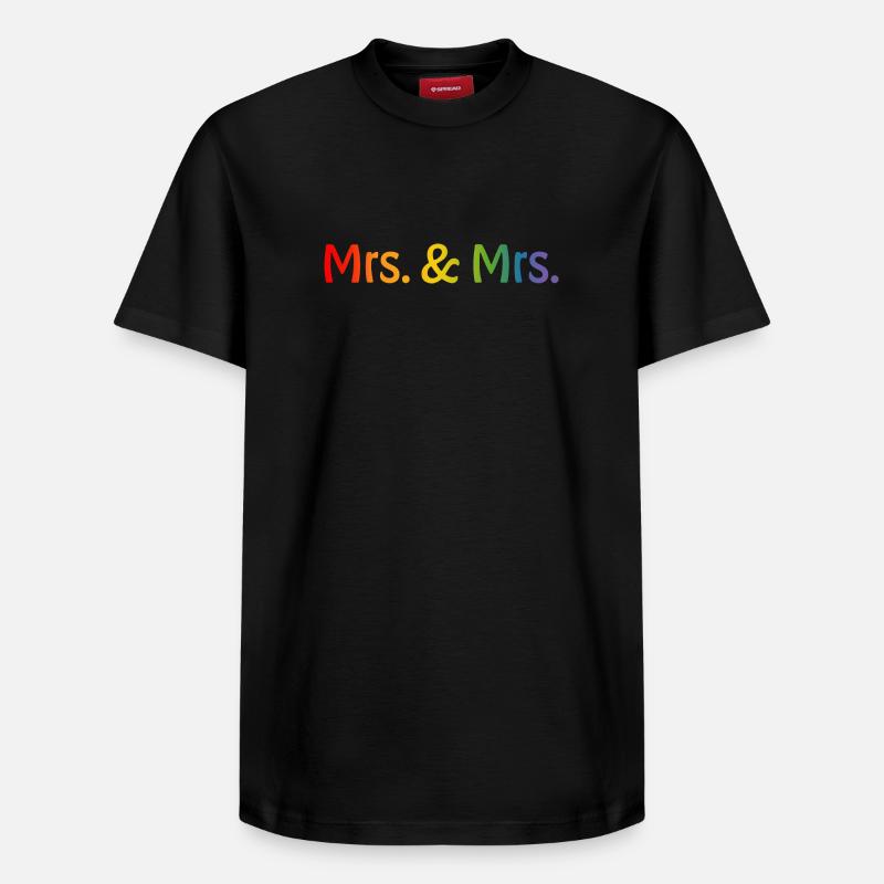 Regenbogen Mrs and Mrs 1 - Relaxed Unisex Supima Cotton T-Shirt – von SPREAD - Schwarz